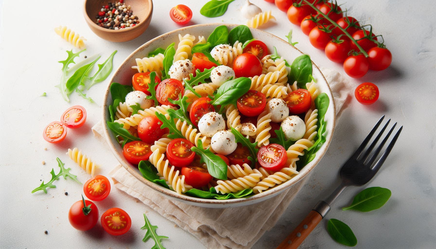 Rezept: Tomaten Mozarella Nudelsalat