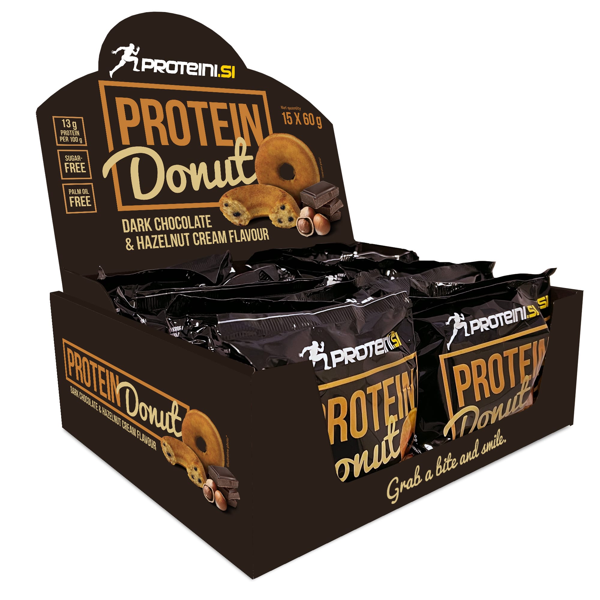 Protein Donut Dark Chocolate Hazelnut Cream 15x60g