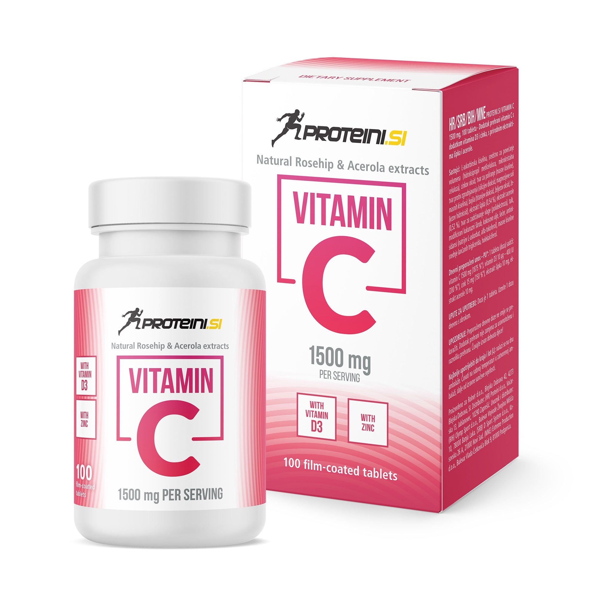 Proteini Vitamin C (1500Mg) Vitamin D3 Zinc 100 Tabletten