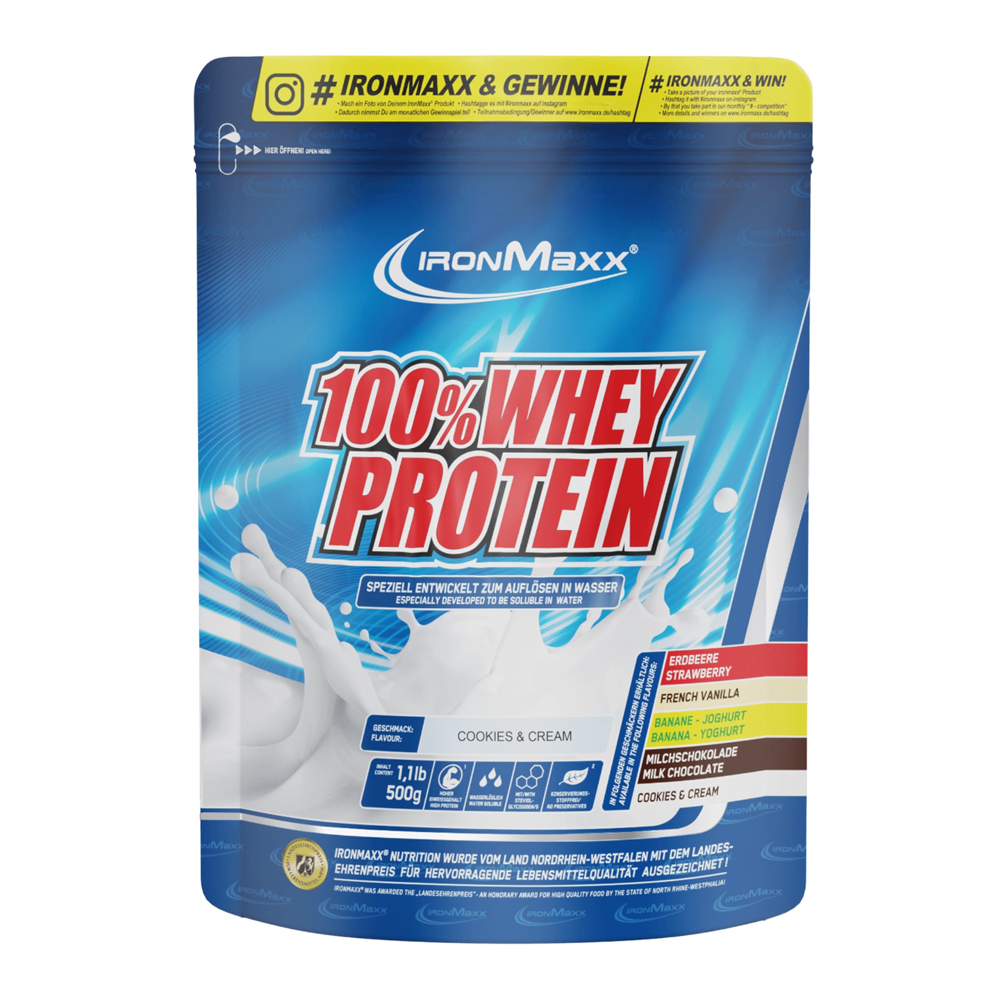 Ironmaxx 100% Whey Protein Cookies & Cream 500g