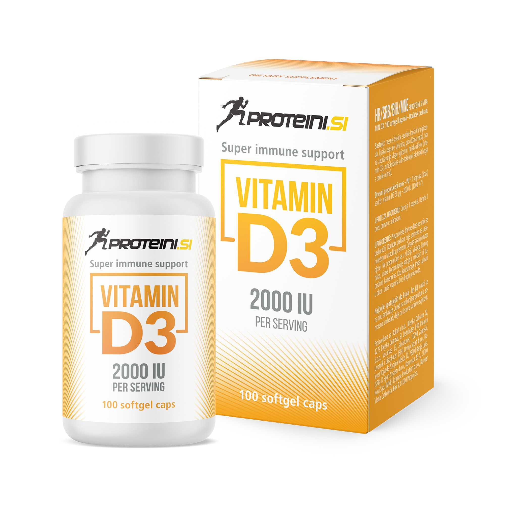 Proteini Vitamin D3 (2000Iu) 100 softgel Kapseln